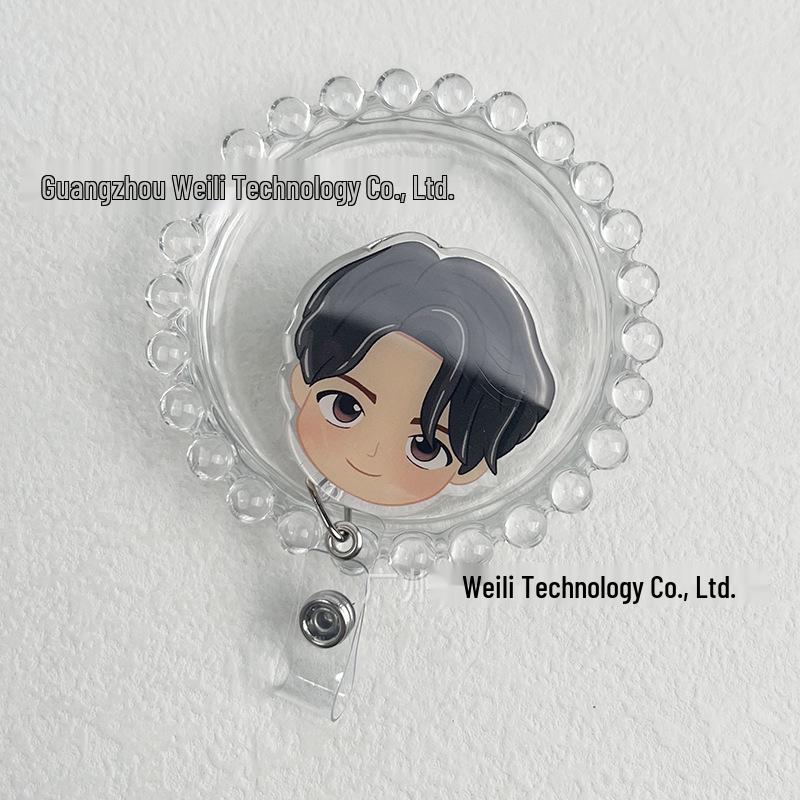 Boy Band ID Card Holder with Retractable Lanyard