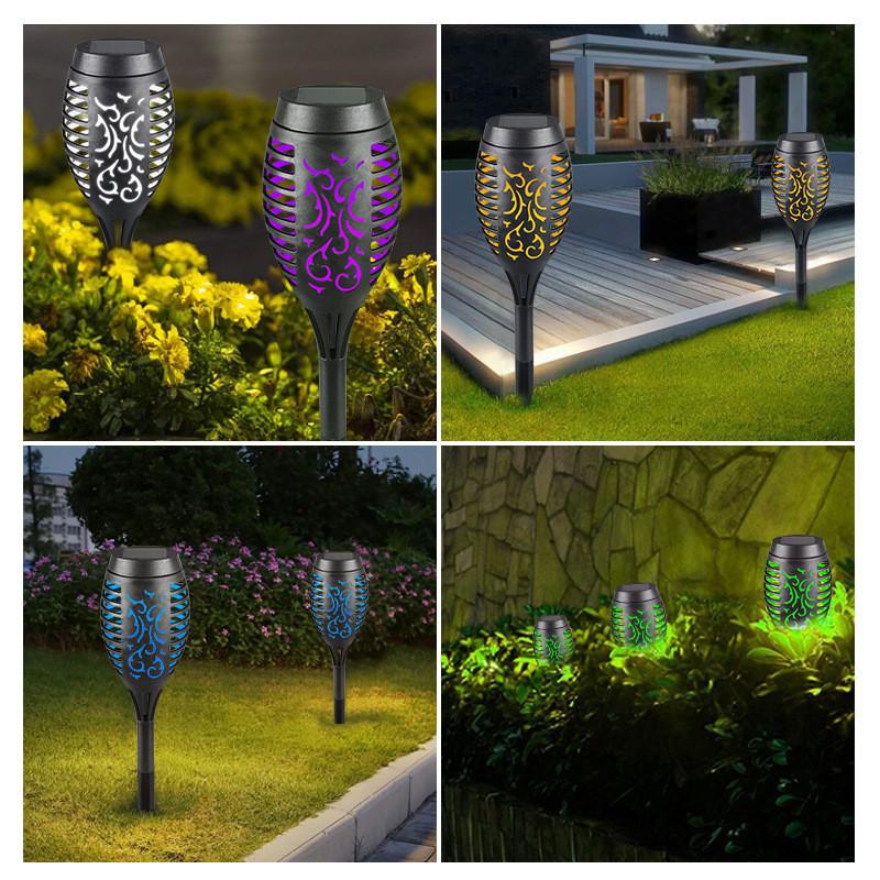Cross-Border Solar Torch: 12 LED Flame Light, Outdoor Waterproof Decorative Ground Stake Light