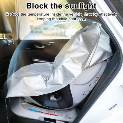 Baby Car Safety Seat Sunshade Cover Portable Foldable Reflective UV Shielding Sunlight Heat Blocking Universal Infant Automotive Safety Seat Dust
