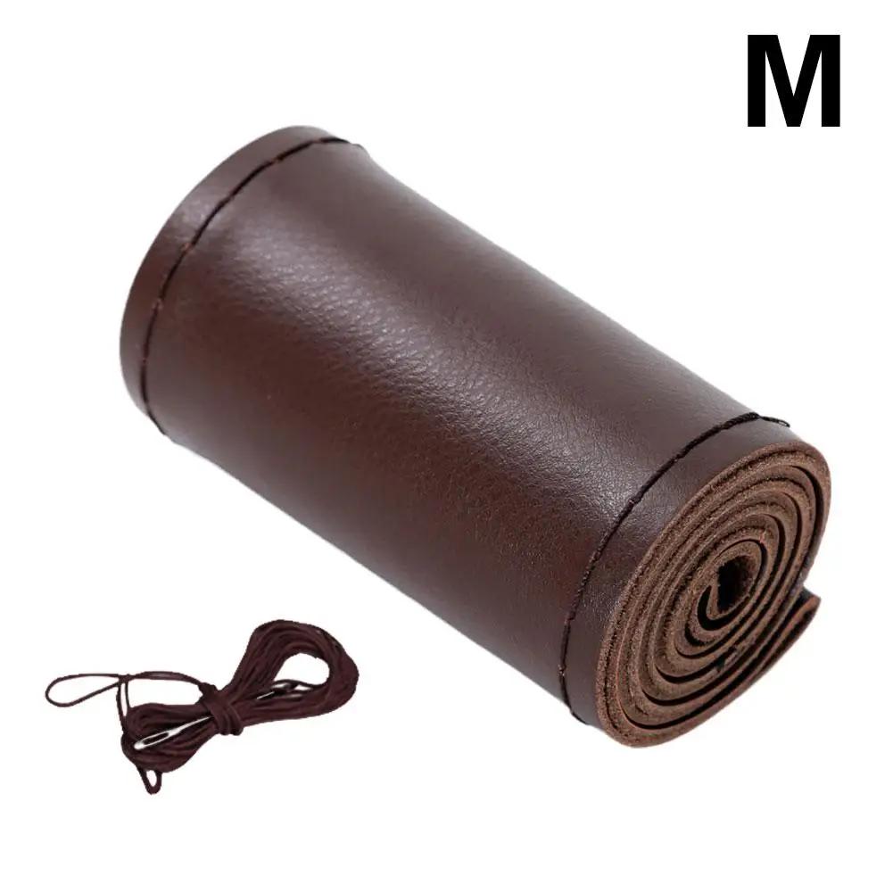 Piese auto interioare consumabile cusute manual din piele ghidon husă volan respirabilă din piele husă universală anti-alunecare S9X2