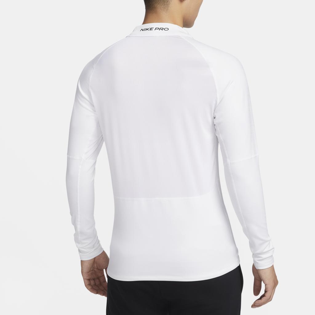 Nike Solid Color Half-Zip Pullover Breathable Casual Sport Long Sleeve Raglan T-Shirt Men Tops White FB8516-100