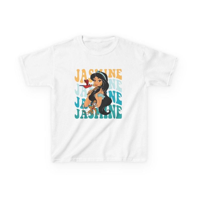 Jasmine portrait tee Kids T-Shirt | Princess name repeat graphic 100