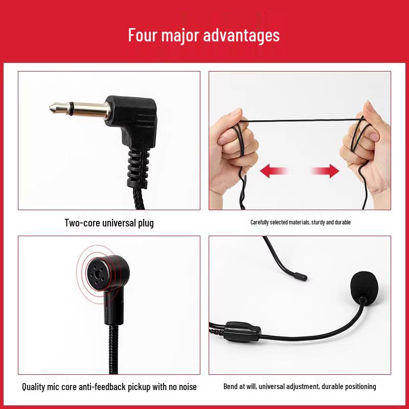 Little Bee Kabelgebundenes Lavalier-Headset-Mikrofon mit Verstärker für Lehrer