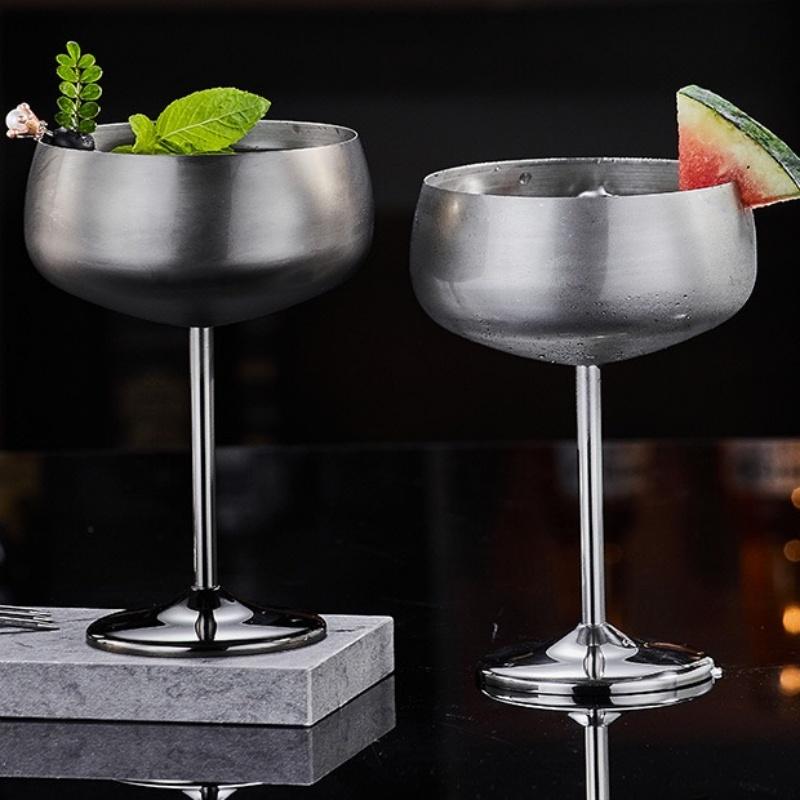Cocktailglas i rostfritt stål Mattpolerad Vodkakopp Juice Sprit Champagnekalk Bägare Fest Margarita Dryckesartiklar Kopp