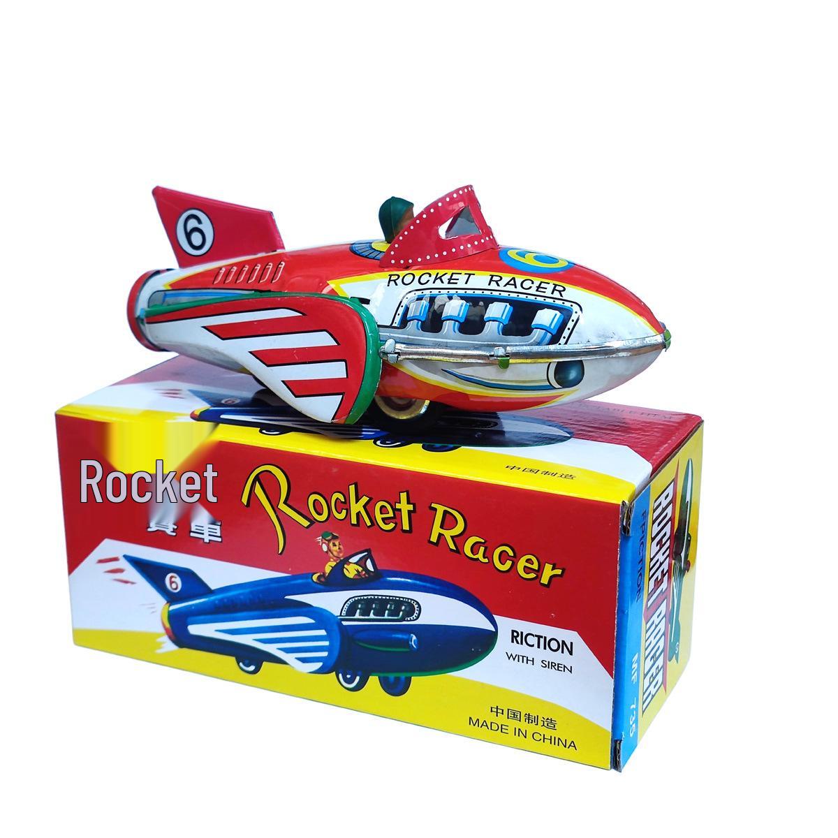 Retro Nostalgic Tinplate Rocket Racer Photography Prop Collectible MF735A No. 6 MF735A