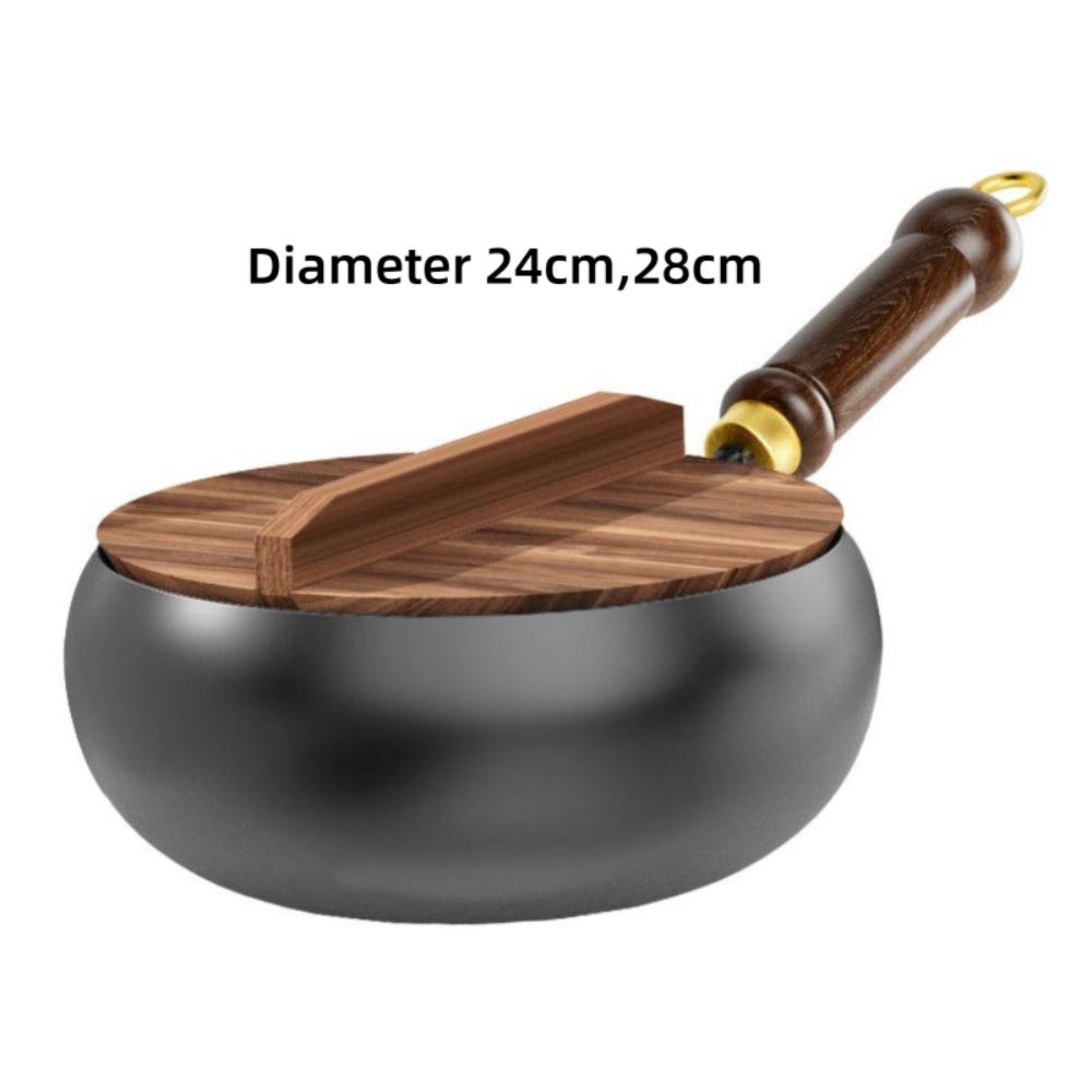 Ręcznie Kuta Patelnia Nieprzywierająca Garnek z Dużym Brzuchem Patelnia Zdrowy Chiński Wok Kuchenka Indukcyjna Gazowa