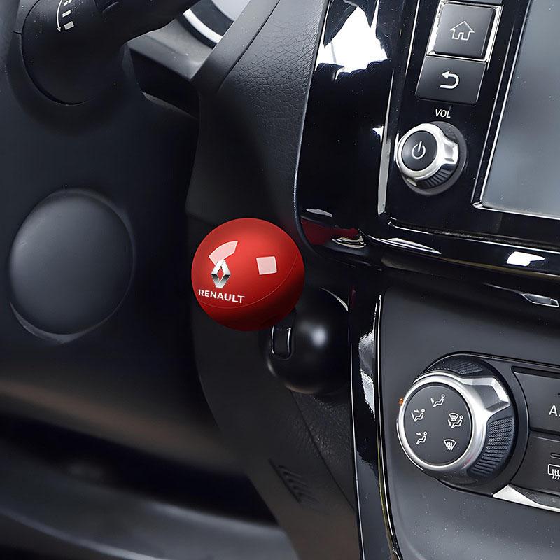 1Pcs Car Logo Push Start Button Lever Creative Protective Cover For Renault Dacia Megane 3 2 4 CC Clio 4 Koleos Clio Laguna 2 3 Duster Logan Duster