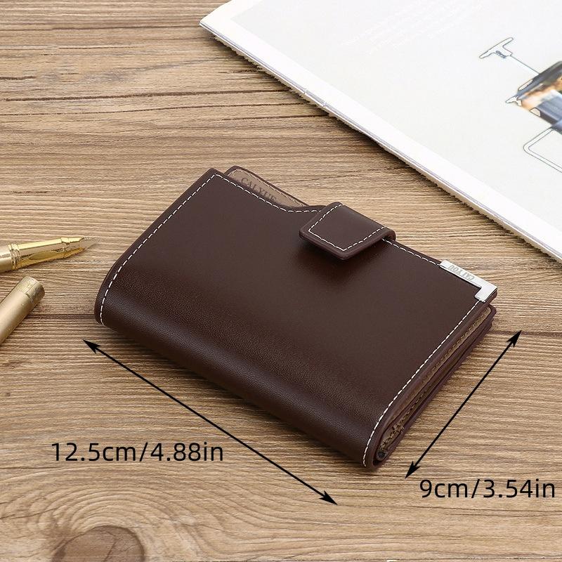 Pu Leather Men Wallets Short Design Card Holder Photo Holder Male Purse Vintage Coin Holder Men Wallets