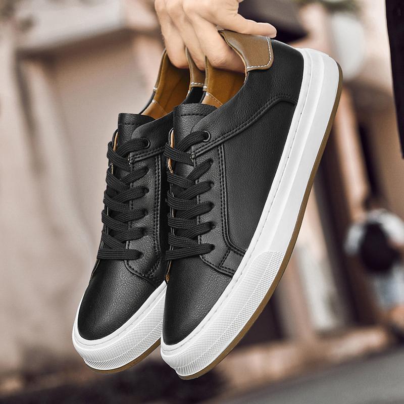 Fashion New Designs Men's Genuine Leather Casual Shoes Leisure Walk Male Skateboard Footwear Versatile Vulcanize Shoes Tenis Masculino