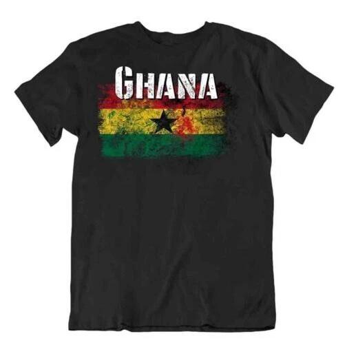 Ghana Flag T-Shirt Basic Tee City Map Gold Spirit Agricultural Jersey L