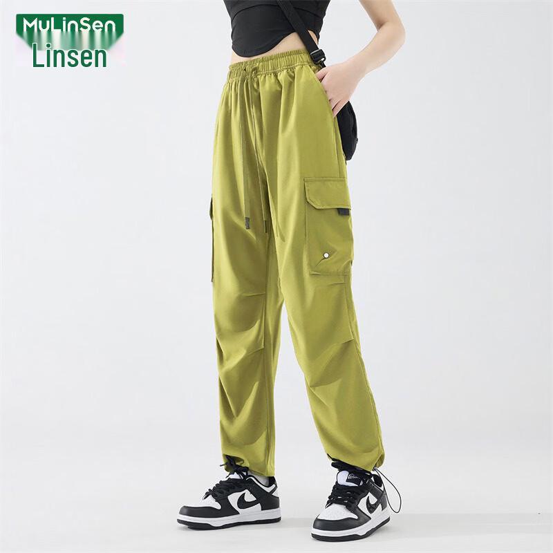 MULINSEN Women s Thin Ice Silk Loose Cargo Pants M
