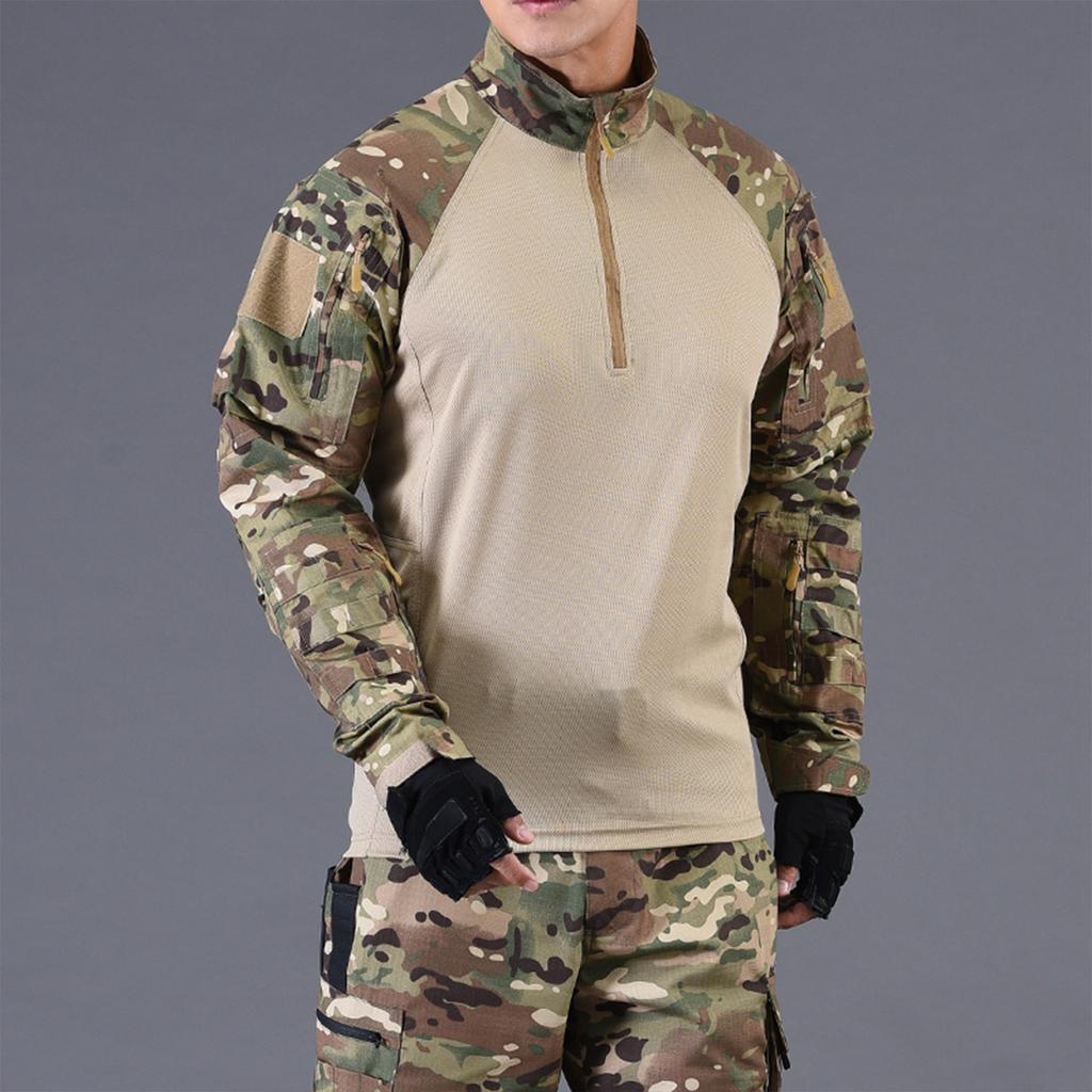 Men's Summer Long Sleeved American Camouflage Outdoor Training Suit
