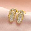 Schicke Ohrstecker in Pantoffelform für Mädchen Goldfarben Luxuriös Trendig Zirkonia Ohrringe Lustiger Damen Modeschmuck