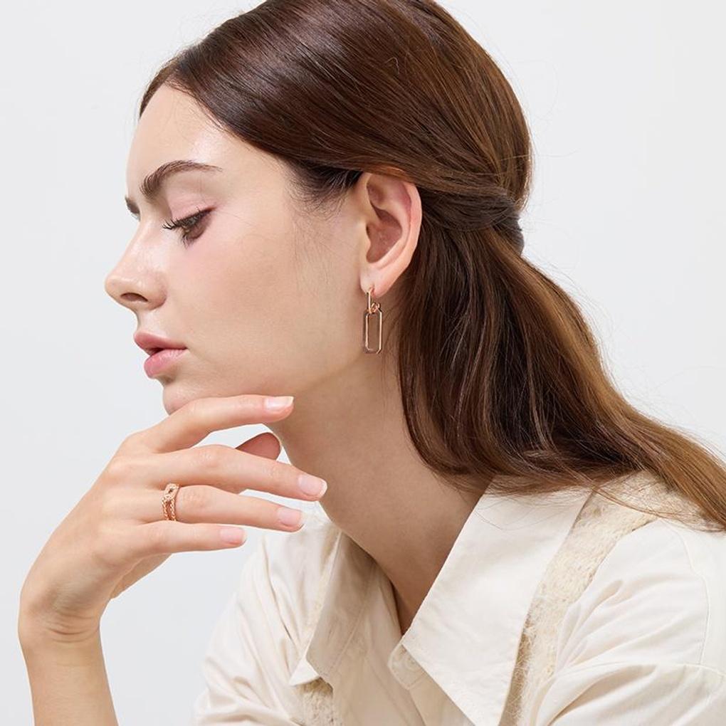 [LsSHOP] 14K Cornice Link Earrings (Gold Plated)_LJ5213BRE