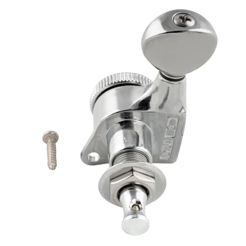 Musiclily Pro 6-String Locking Tuners for ST Strat/TL Telecaster Electric Guitars, Chrome Oval Buttons