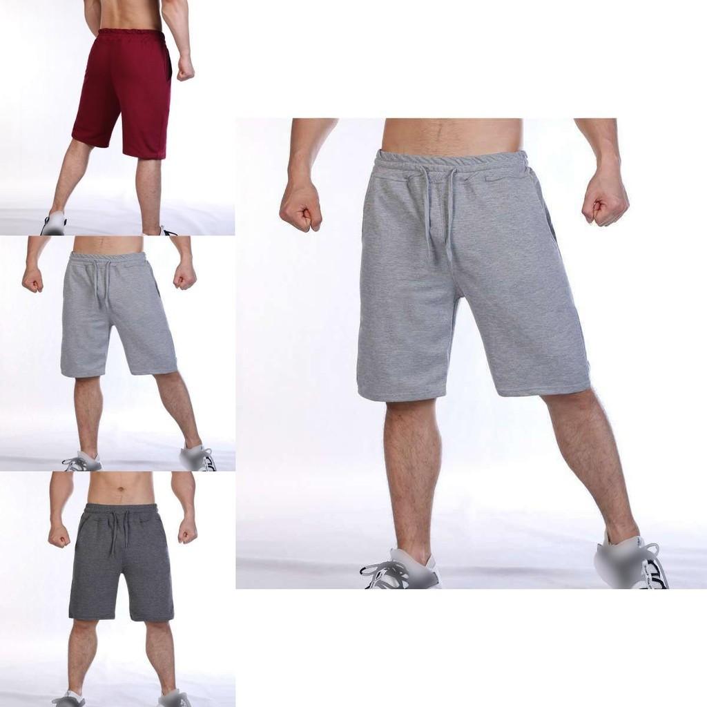 Mens Plain Elasticated Gym Shorts Comfy Sports Jogging Trousers S-3xl Black