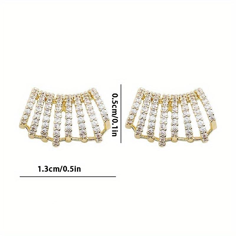 1Pair Elegant Golden-Tone Hoop Earrings with Sparkling Women's Jewelry for Casual & Formal Occasions, Cute Earrings, Embellishments
