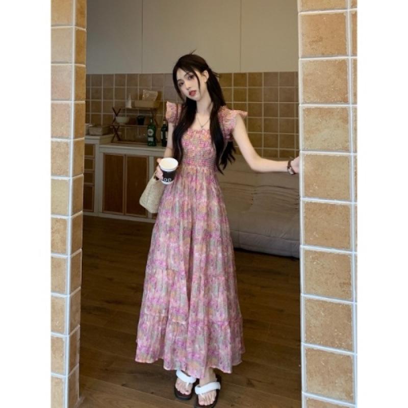 

Feifei Floral Print Summer Dress: Chic, Slim Fit, Elegant Long Sleeve Design Small