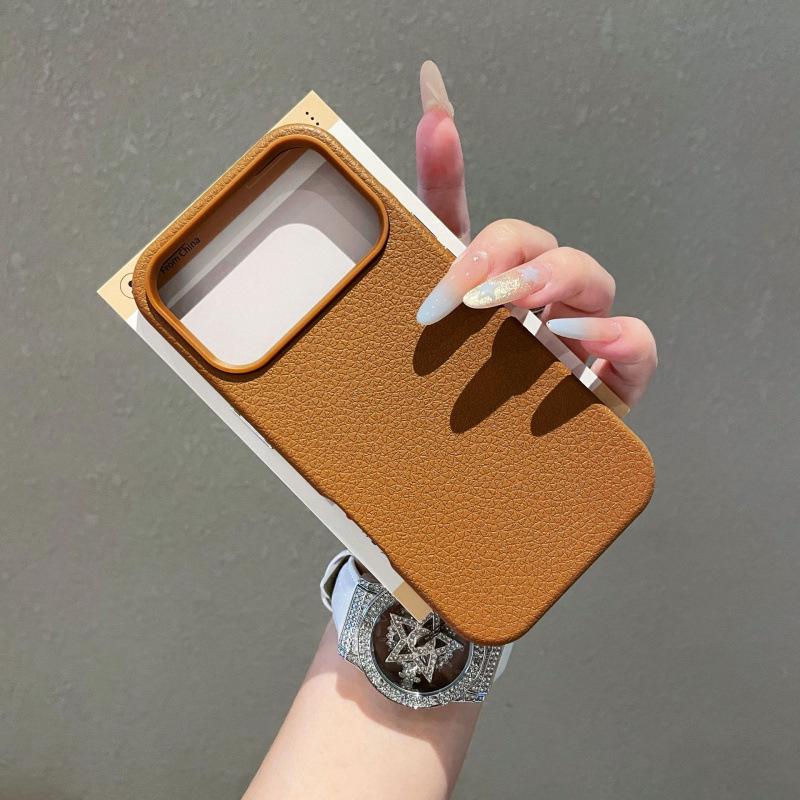 Einfache einfarbige Lychee-Leder-Zwei-in-Eins-Hülle für iPhone 16 Pro Max und Apple 17/14/13