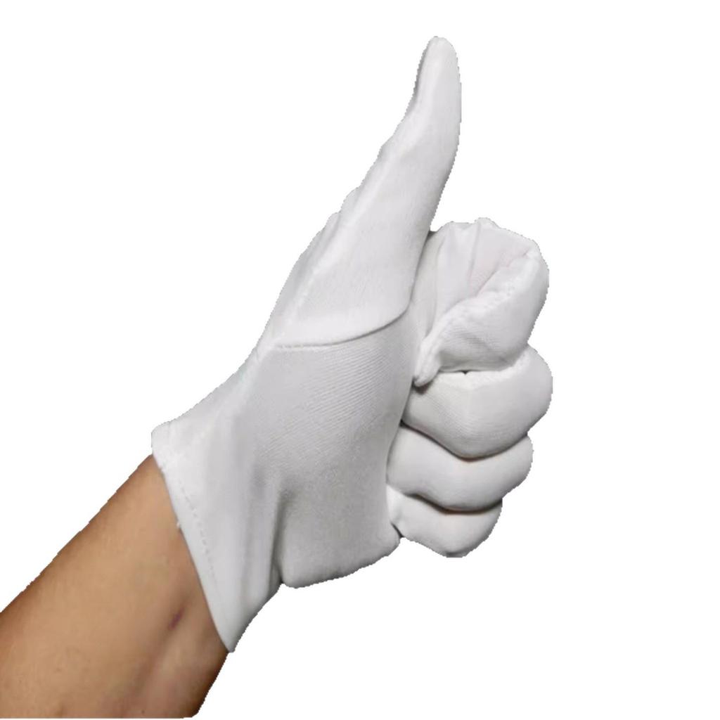 Breathable Wear-Resistant White Polyester Formal Gloves for Men and Women