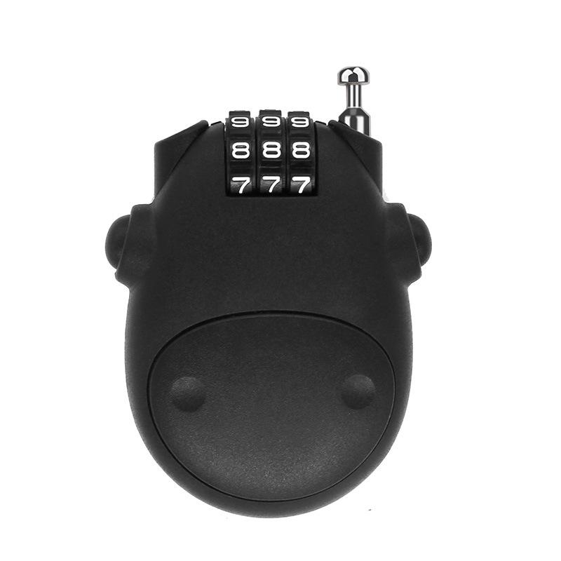 Bicycle Lock Anti-theft Motorcycle Helmet Code Lock Telescopic Steel Cable Electric Bike Combination Padlock Bike Accessories чёрный