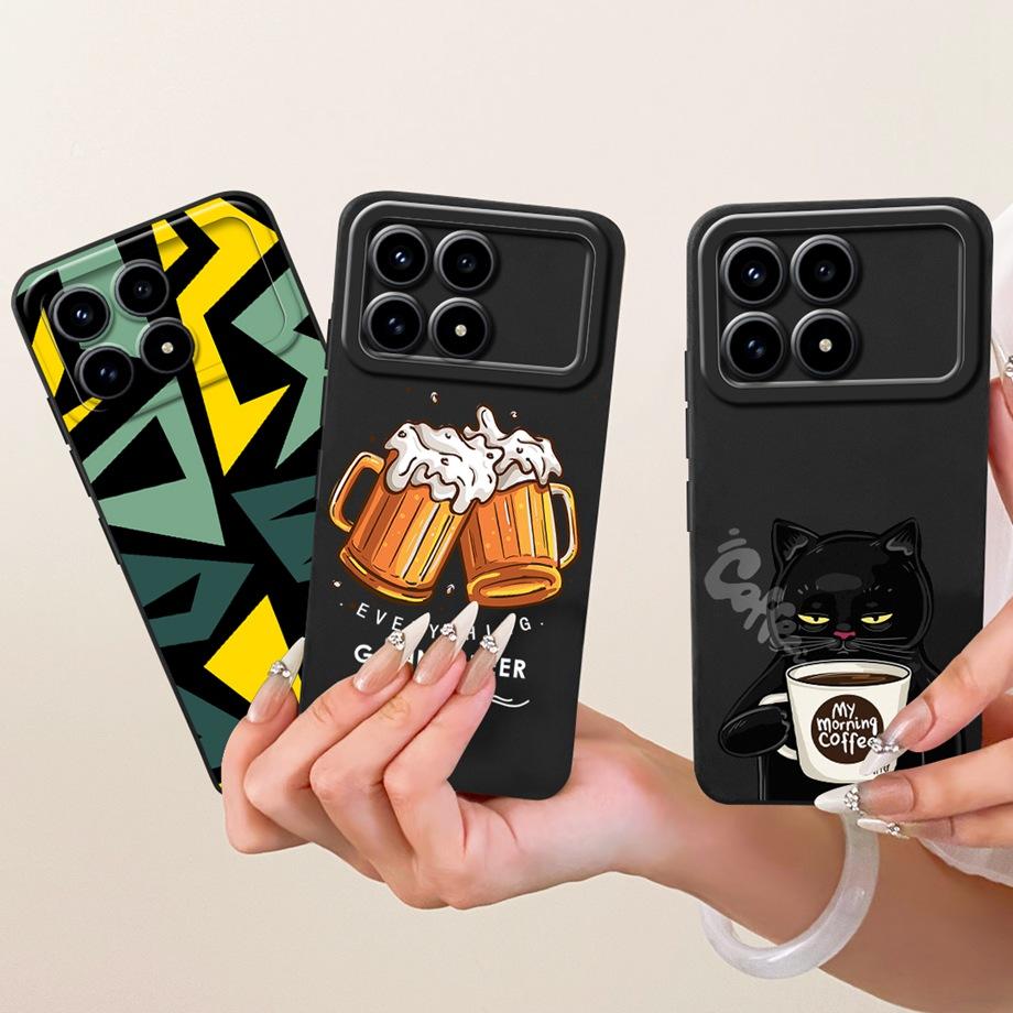 Phone Case For Xiaomi Poco F8 F8Pro Capa Cat Cartoon Dragon Animal Pattern Bumper For Redmi K90 K90Pro Max Soft Silicone Cover