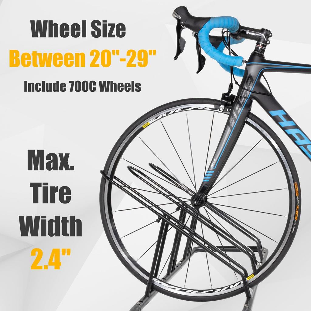 CyclingDeal Bicycle Floor Parking Rack Stand for Mountain MTB Road Bikes Indoor Home Garage Storage Adjustable 3 Bikes - - -