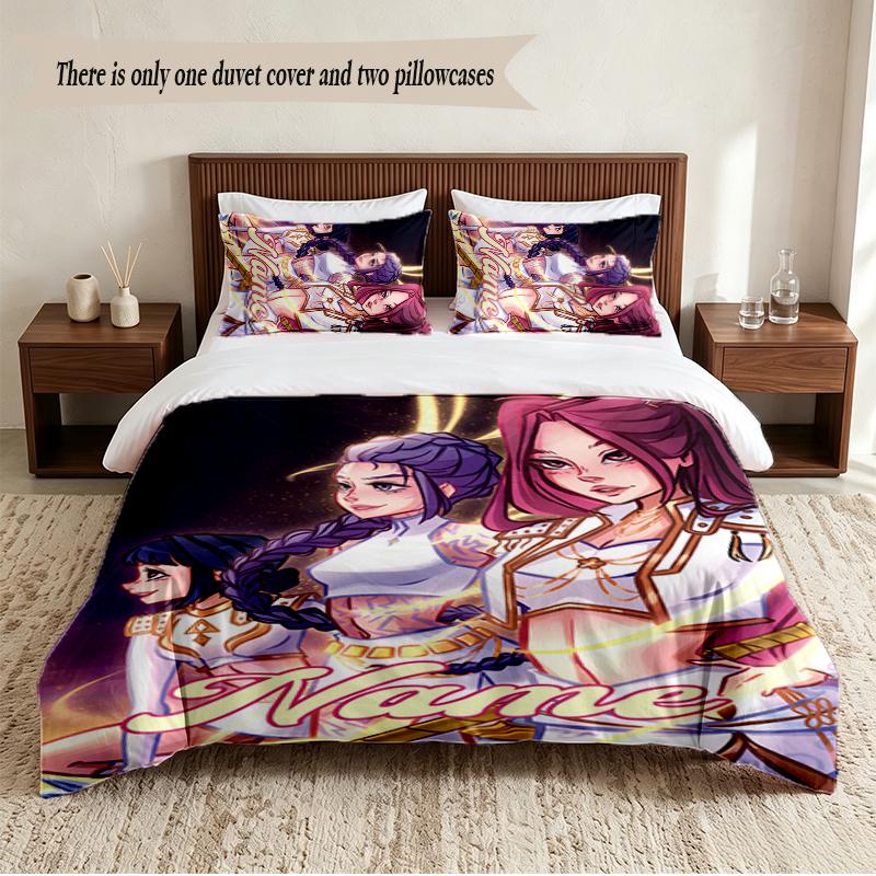 HUNTRIX Personalisierte Individuelle Name 3-teiliges Bettwäsche-Set Weiches Bettbezug-Set Für Schlafzimmer Heimdekoration