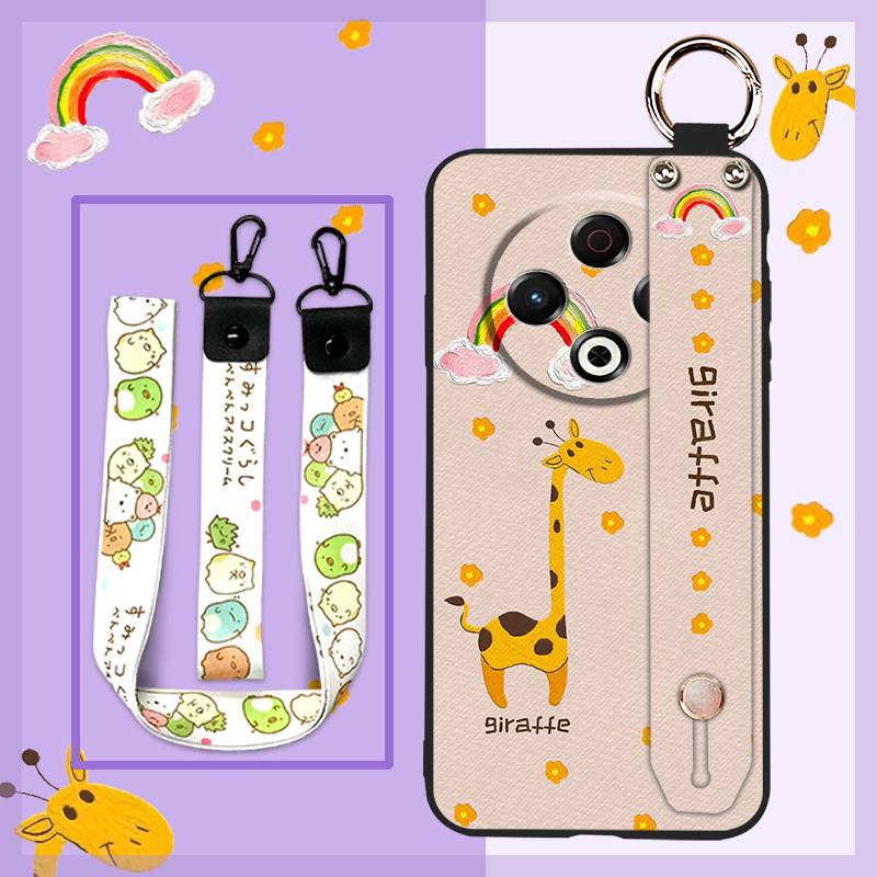 Lanyard Back Cover Phone Case For Tecno Spark30 4G/KL6 Phone Holder Dirt-resistant Anti-dust Fashion Design Durable Cute