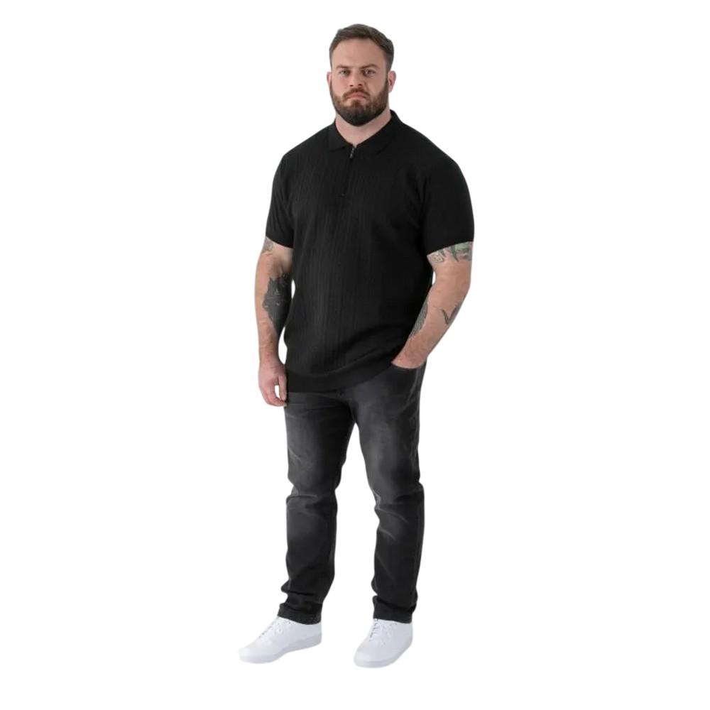 Duke Herren Kennedy D555 Zopfmuster Viertelreißverschluss Kingsize Poloshirt