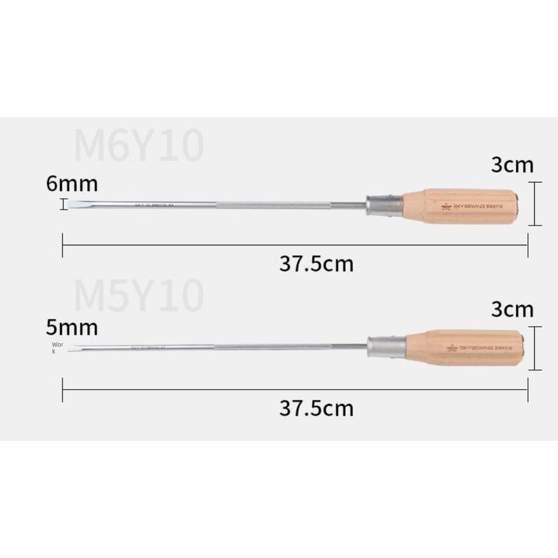 

Sky Seam Screwdriver Wooden Handle 10-Inch 12-Inch One-Word Magnetic Tapping Knife Sewing Machine Special Screwdriver 10inch M5