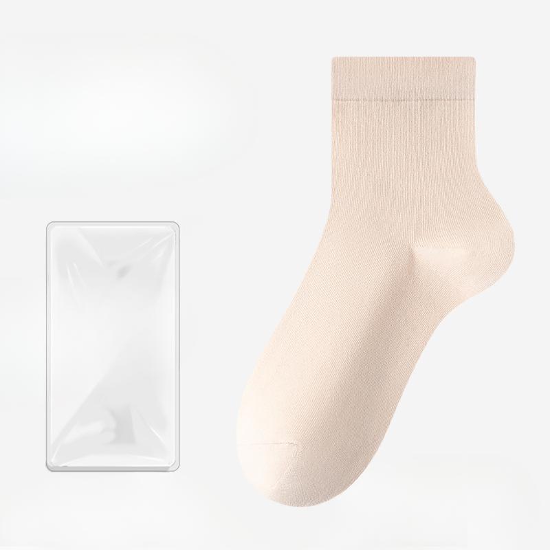 

Женские летние тонкие хлопковые дезодорирующие носки, впитывающие пот, однотонные, с нескользящей пяткой 1 pair розовый