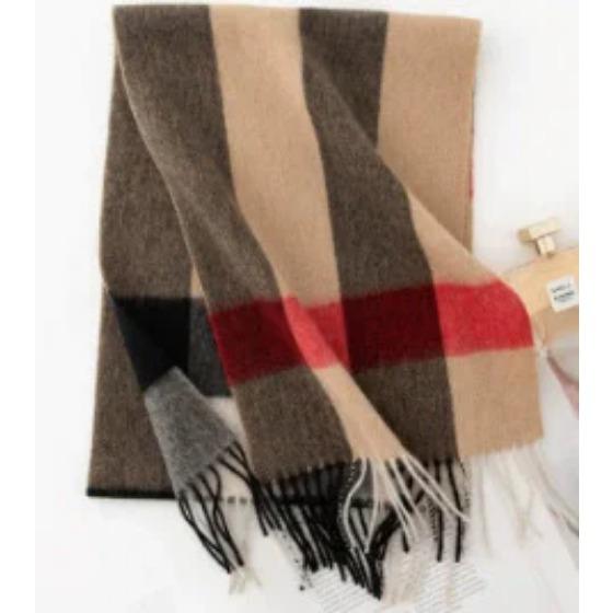 Plaid Scarf for Women 100% Wool Shawl All-Match Tassel Warm Comfortable Luxury Clothes New Fashion Autumn Winter Scarves