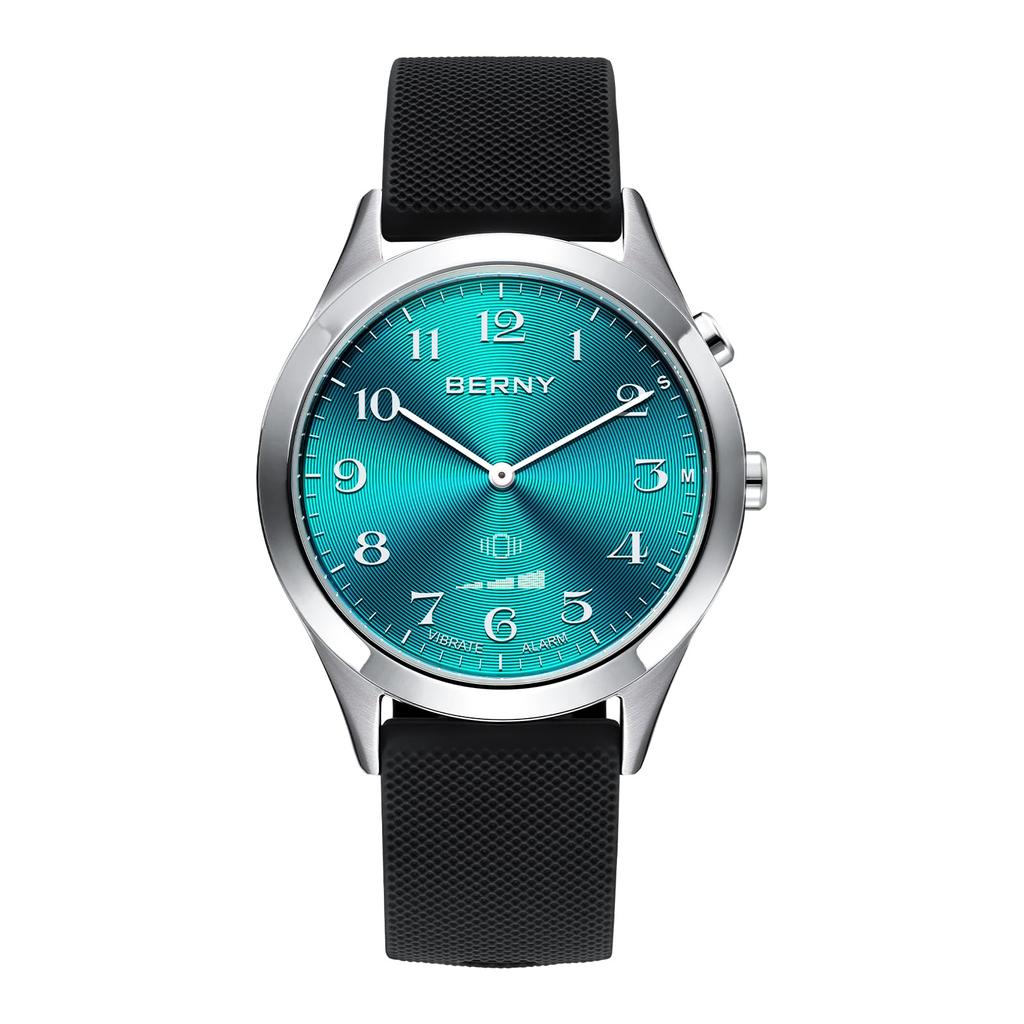 BERNY Vibration Hidden OLED Vibration Configurable Specially Designed for Elderly and Hearing Impaired People Water Resistant to 3 Blue Watch, Watch,