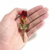 Crystal Rose Artificial Flower Gold And Silver Handicraft Wedding Decoration Valentine's Day Couple Girlfriend Gift With Box