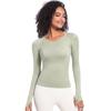 Nessaj Yoga Shirts mit Daumenloch Damen Langarm Sport Fitness Top Schnelltrocknendes Lauf-T-Shirt