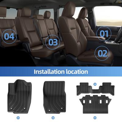 For Toyota Land Cruiser Prado LC250 2025-2025 Car Floor Mats Protective Mat 7 Seats Cargo Liner Trunk Pad Fit For Left Rudder