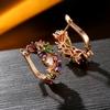 High Quality Copper Colorful Zircon Earring Jewelry Water Drops Geometric Earrings