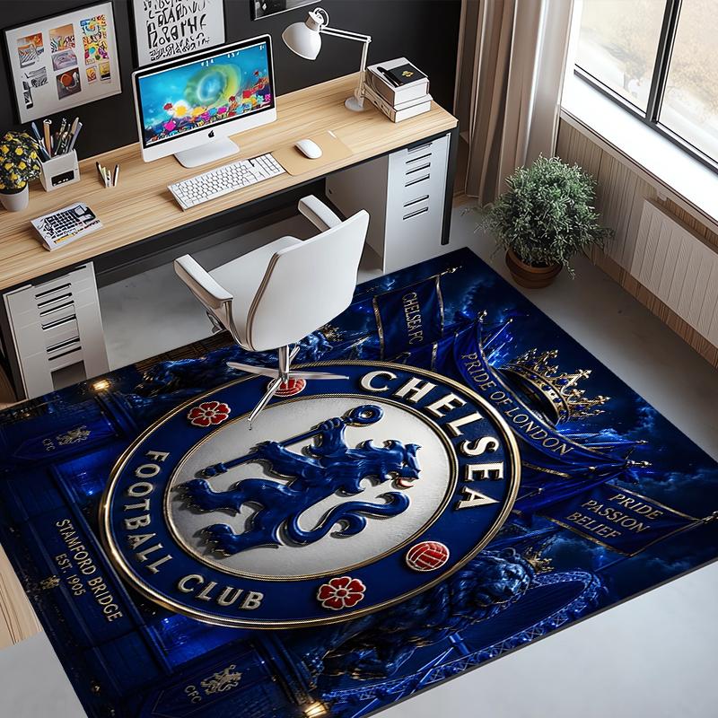 Chelsea F.C Pattern Rug, Indoor/Outdoor Mat, for Picnic, Gameroom, Bedroom, Office, Living Room, Home Decor Carpet, Birthday Gift