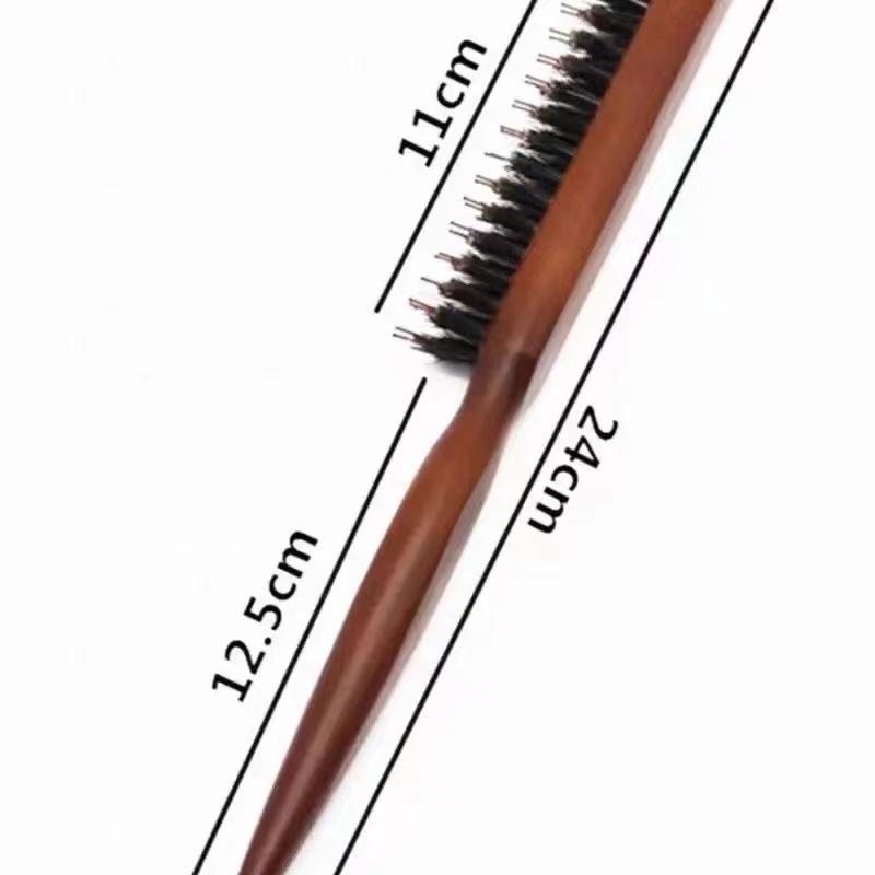 

Трехрядная парикмахерская расческа со щетиной кабана и деревянной ручкой для ухода за волосами и укладки