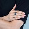 Fashion 8mm Black Brushed Titanium Rings for Men Women Blue Color Edge Men Stainless Steel Ring Wedding Party Jewelry Gifts