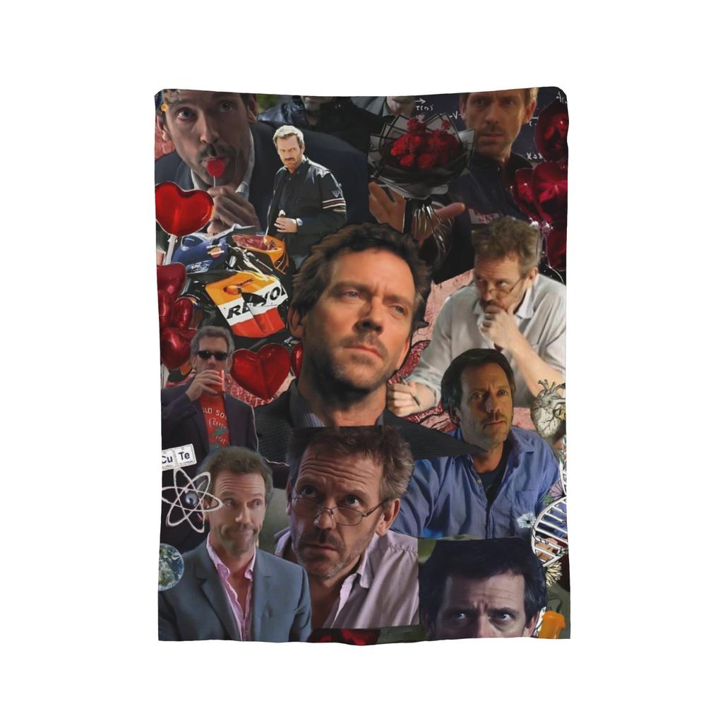 Soft House MD Dr Gregory House Throw Blanket Premium Flannel Fleece Lightweight Bed Blanket Cozy Fluffy Blankets All Season Use