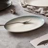 Underglaze Color Nordic Style Hotel Fish Plate Home Steamed Fish Plate Oversized Oval Commercial Tableware Creative Hotel Porcelain