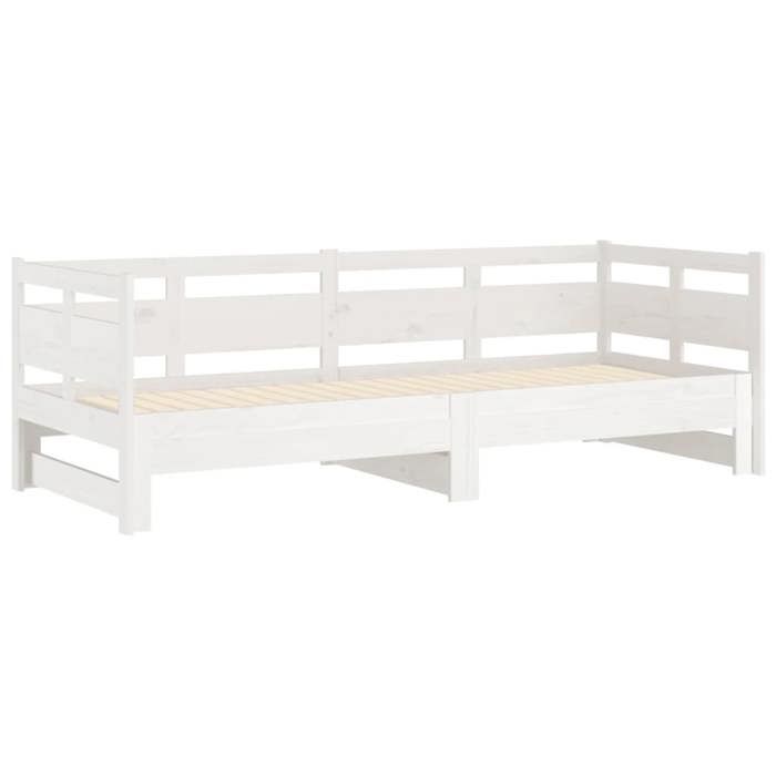 VidaXL Lit coulissant Blanc Bois de pin massif 2x(90x200) cm 820313