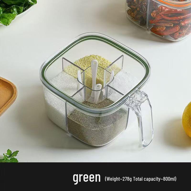 

ZISIZ Kitchen Spice Container with Spoons and Handle