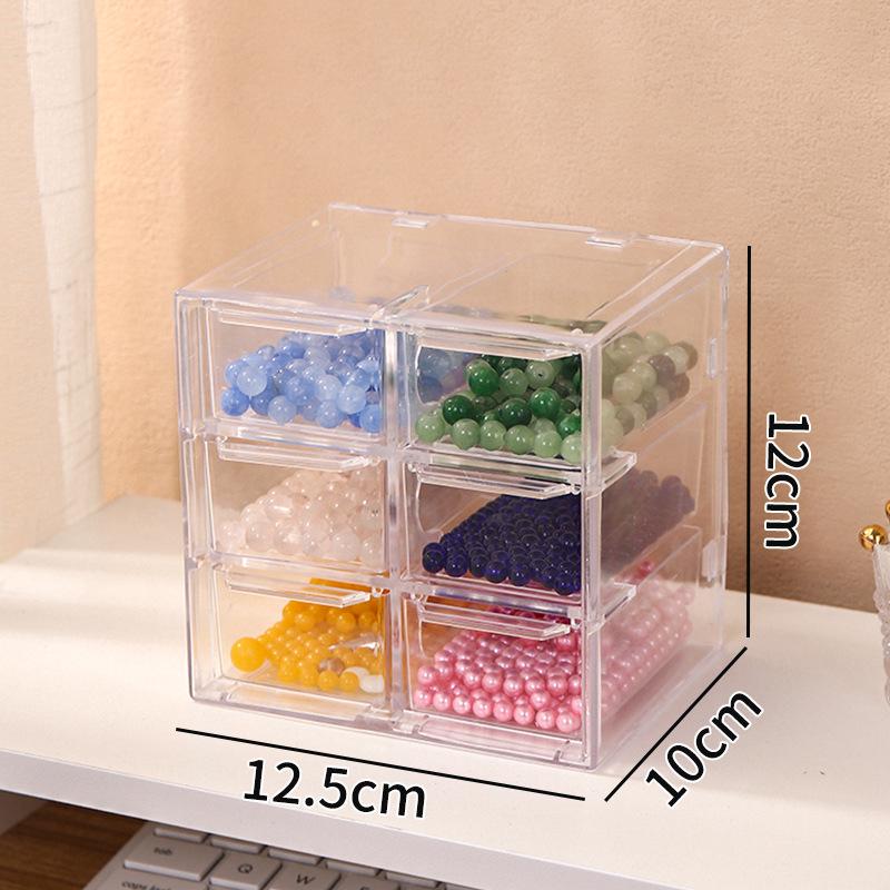 Beaded Patch Glass Storage Box for DIY Accessories