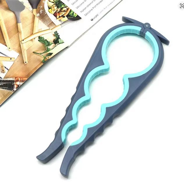 

Can Opener Multi Functional Four In One Beverage Bottle Opener Cap Twister Four Position Can Opener Anti Slip Cap Twister синій
