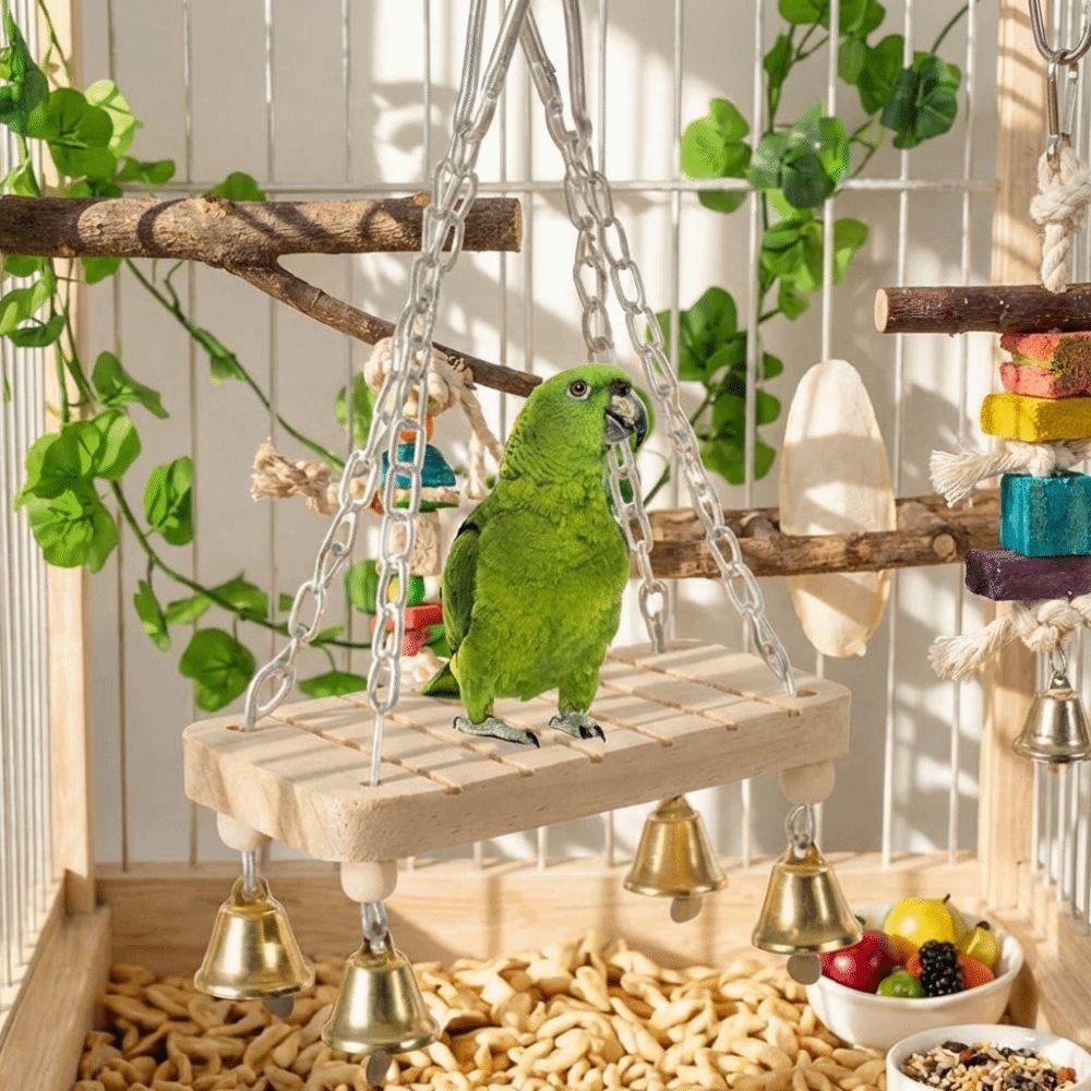 With Hook Parrot Swing Toy Wear-Resistant Parrot Cage Hut Bird Toy Hammock  Pet Bird Training