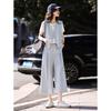 Fashion Commuter Vest & Wide-Leg Cropped Pants Two-Piece Set