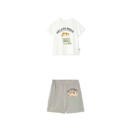 [Gelato Pique] BABY Sleeping Dog T-shirt PBCT252670 OWHT BABY Sleeping Dog Short Pants PBCP252671 GRY